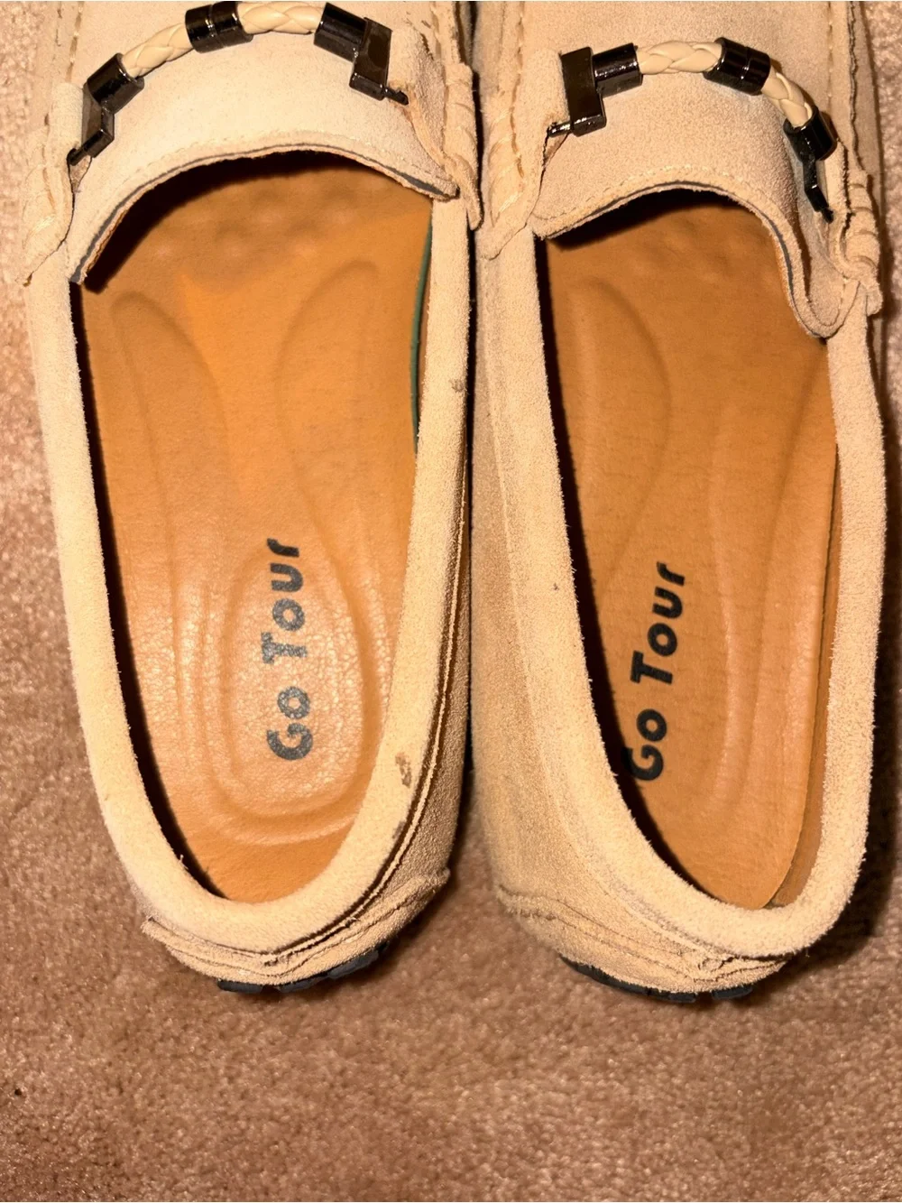 Men's Cream Suede Bit Loafers size 8.5